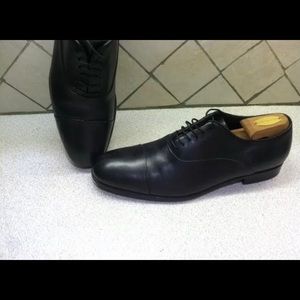 Giorgio Armani Black Leather Captoe Size 10 Men's